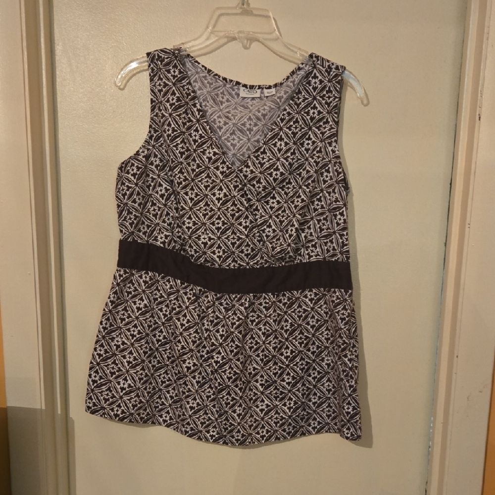 Cato Brown and White Fitted Tank Blouse  Brpwn Pants  Size 16W For Both